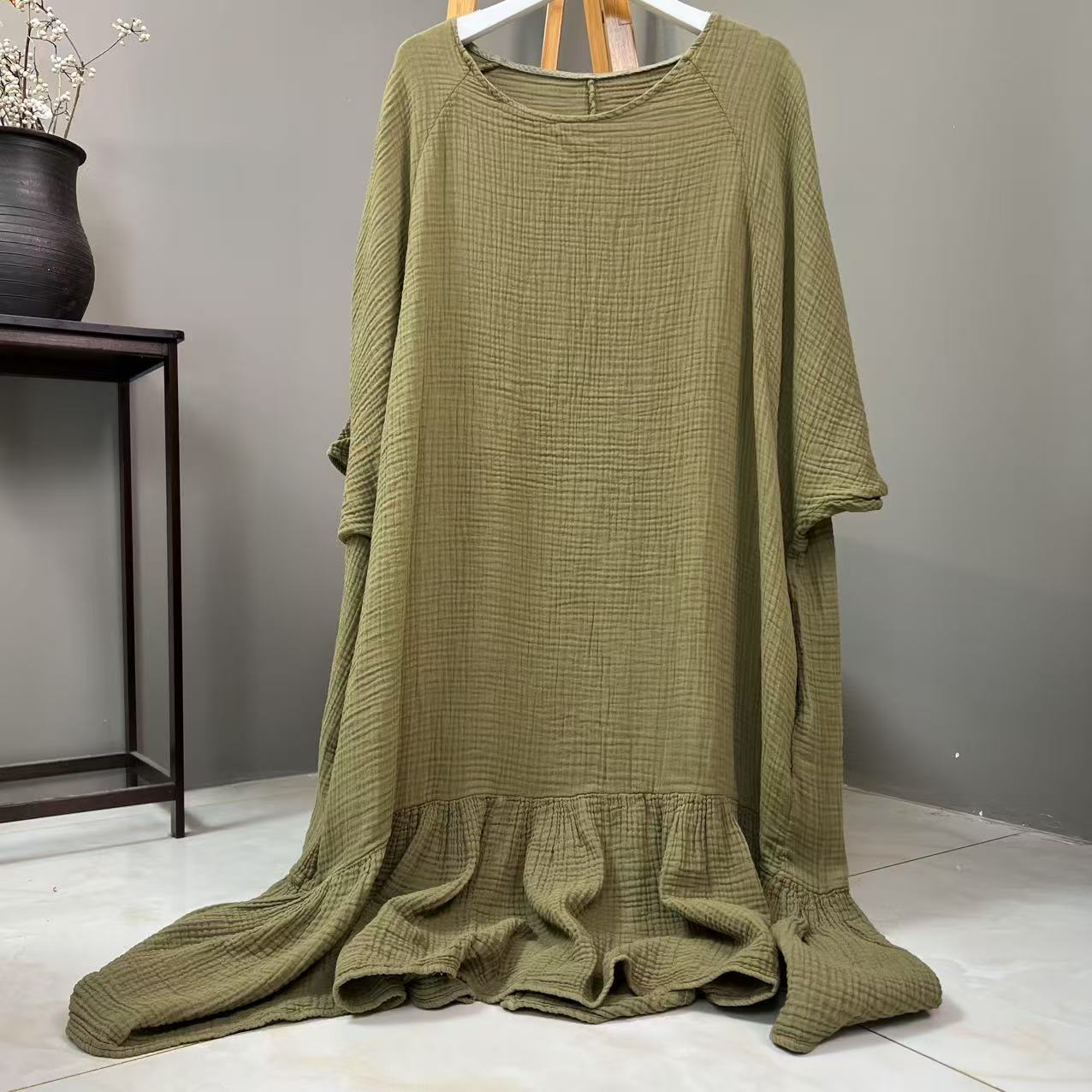 软糯机理麻的鱼尾裙（衣长118 胸围130）