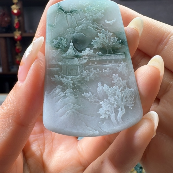 定制翡翠未镶嵌山水