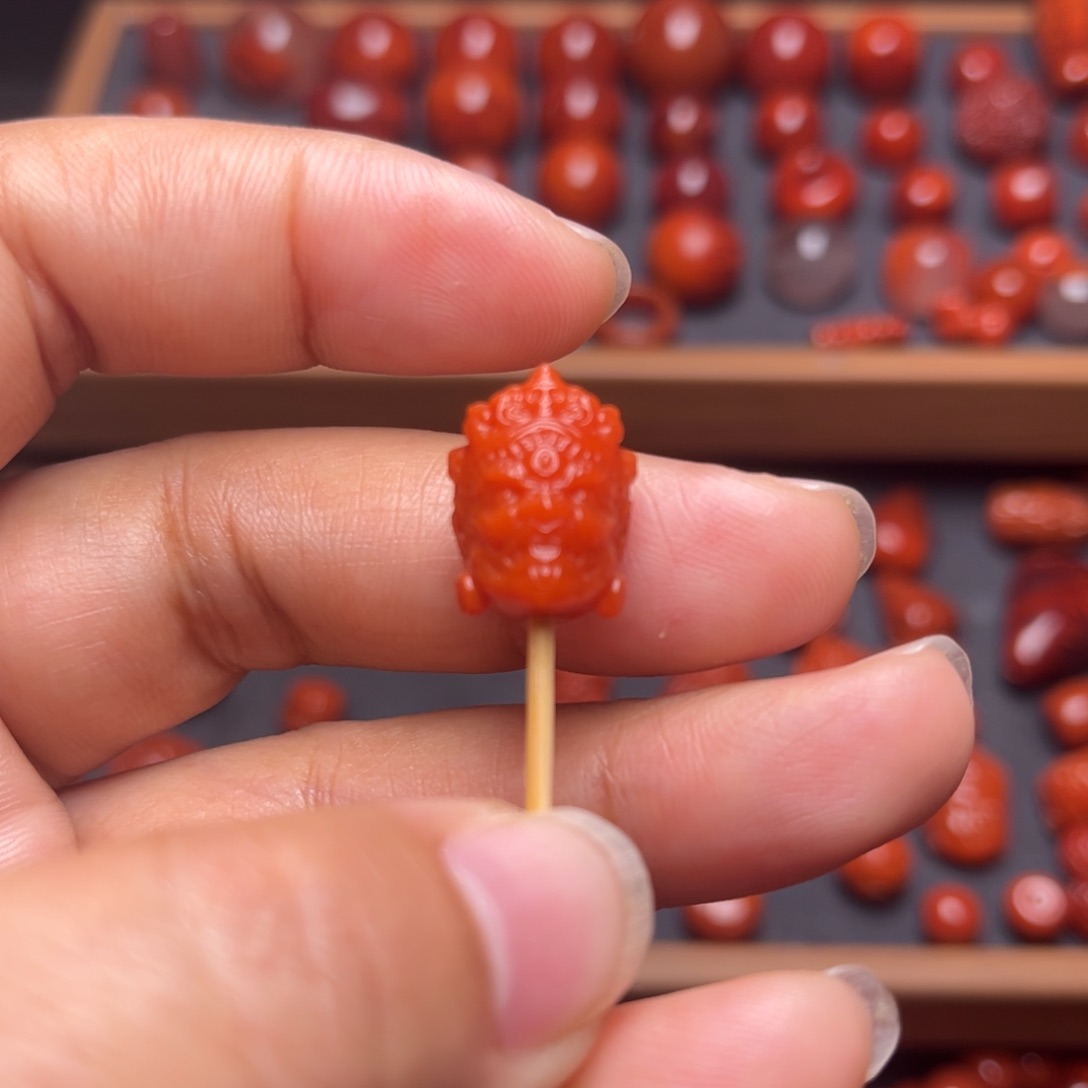 南红玛瑙配饰未镶嵌黄财神配饰卡12+