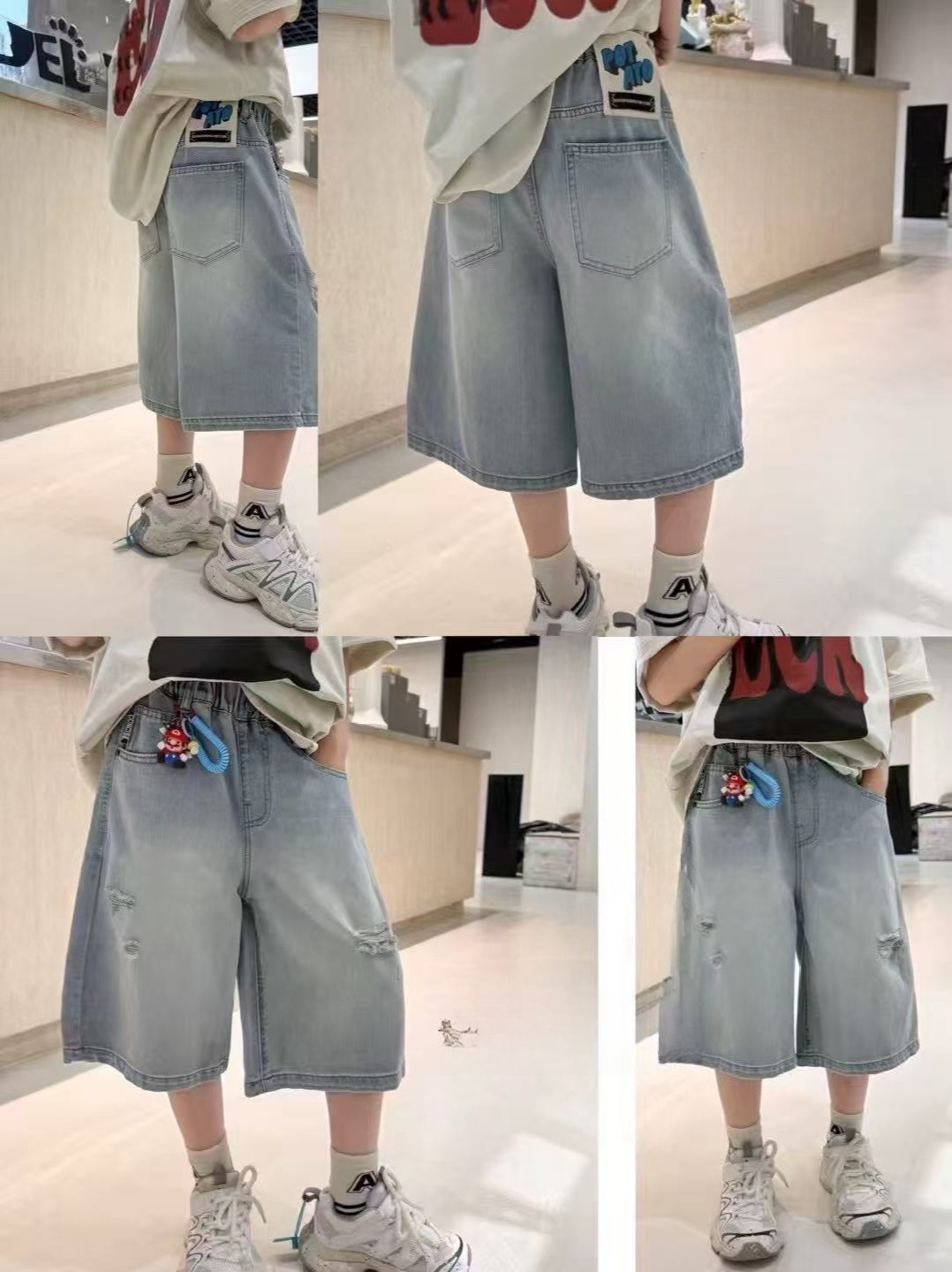夏款潮童五分牛仔短裤66825