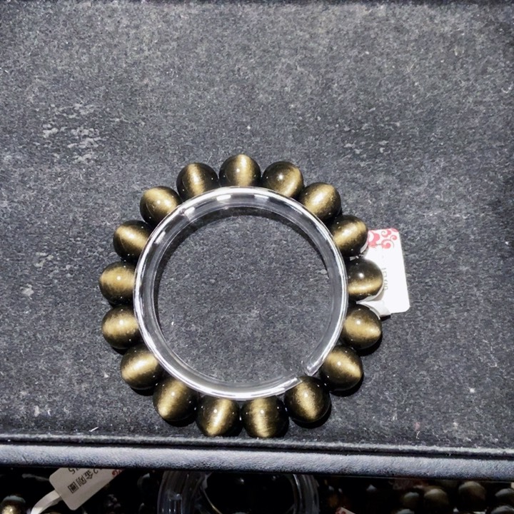 黑曜岩手串未镶嵌麦**_