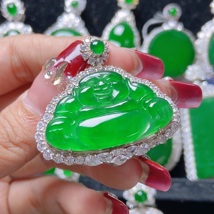 翡翠颈饰银S925镶嵌