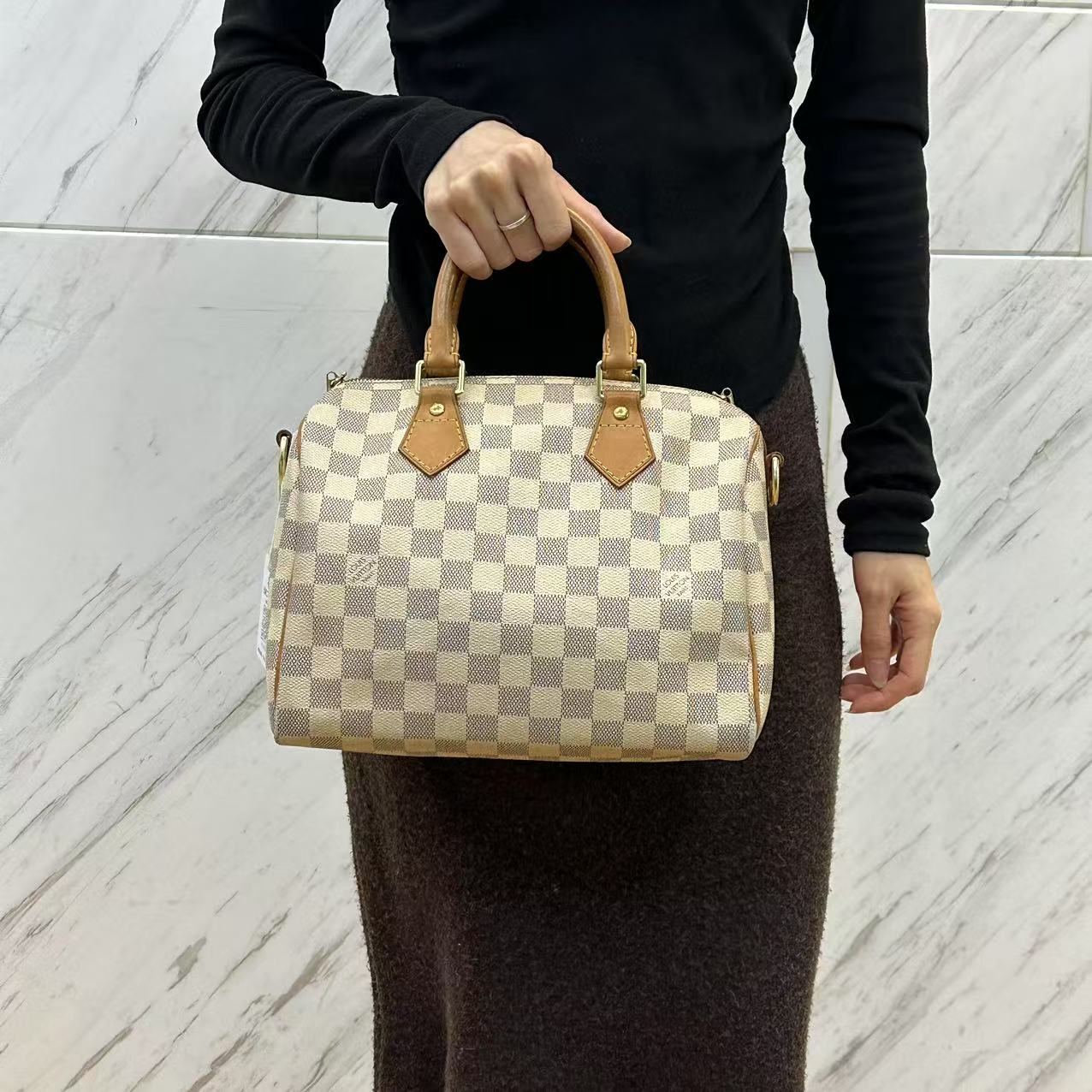 95新 LouisVuitton/路易威登 sp25白棋盘格包/云海优选/61052