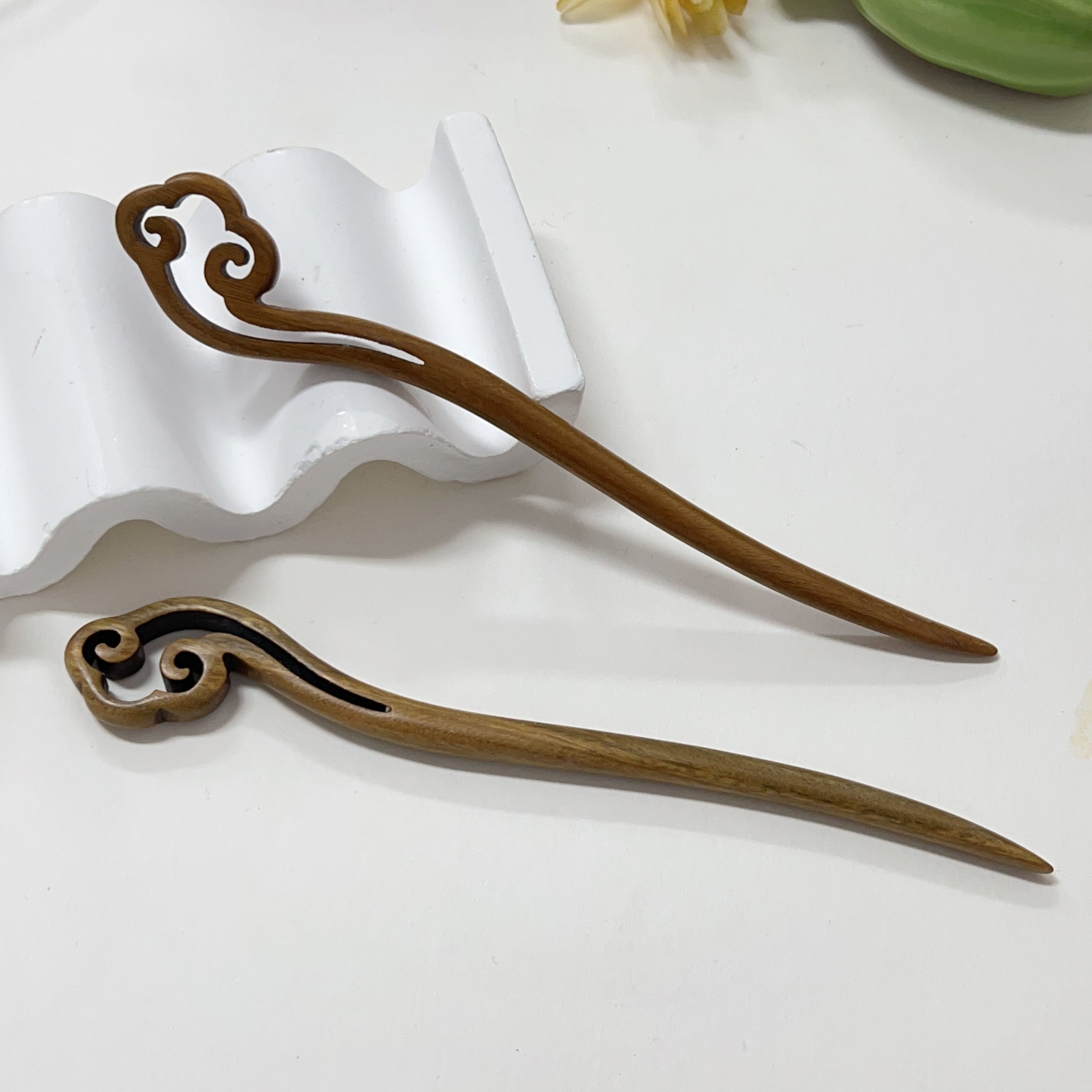 【小宝珠宝】21 S58163-绿檀发簪-多样性发一件70×24×6mm