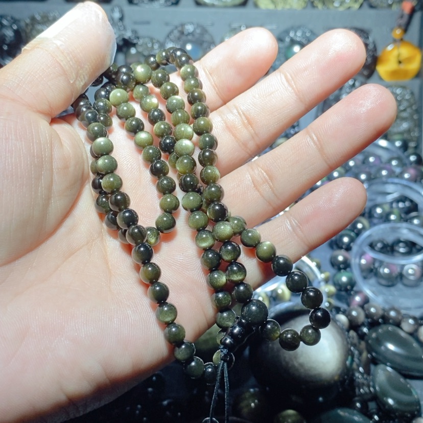 【闪购商品】黑曜岩手链未镶嵌煊**妹