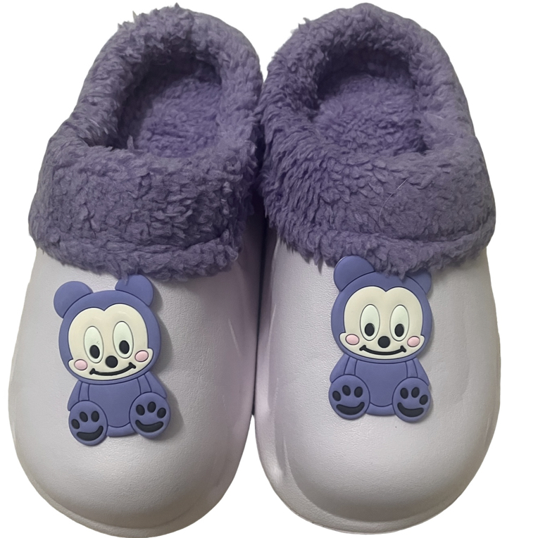 卡通防水棉拖秋冬季外穿防滑保暖包跟棉拖鞋居家加绒厚底网红