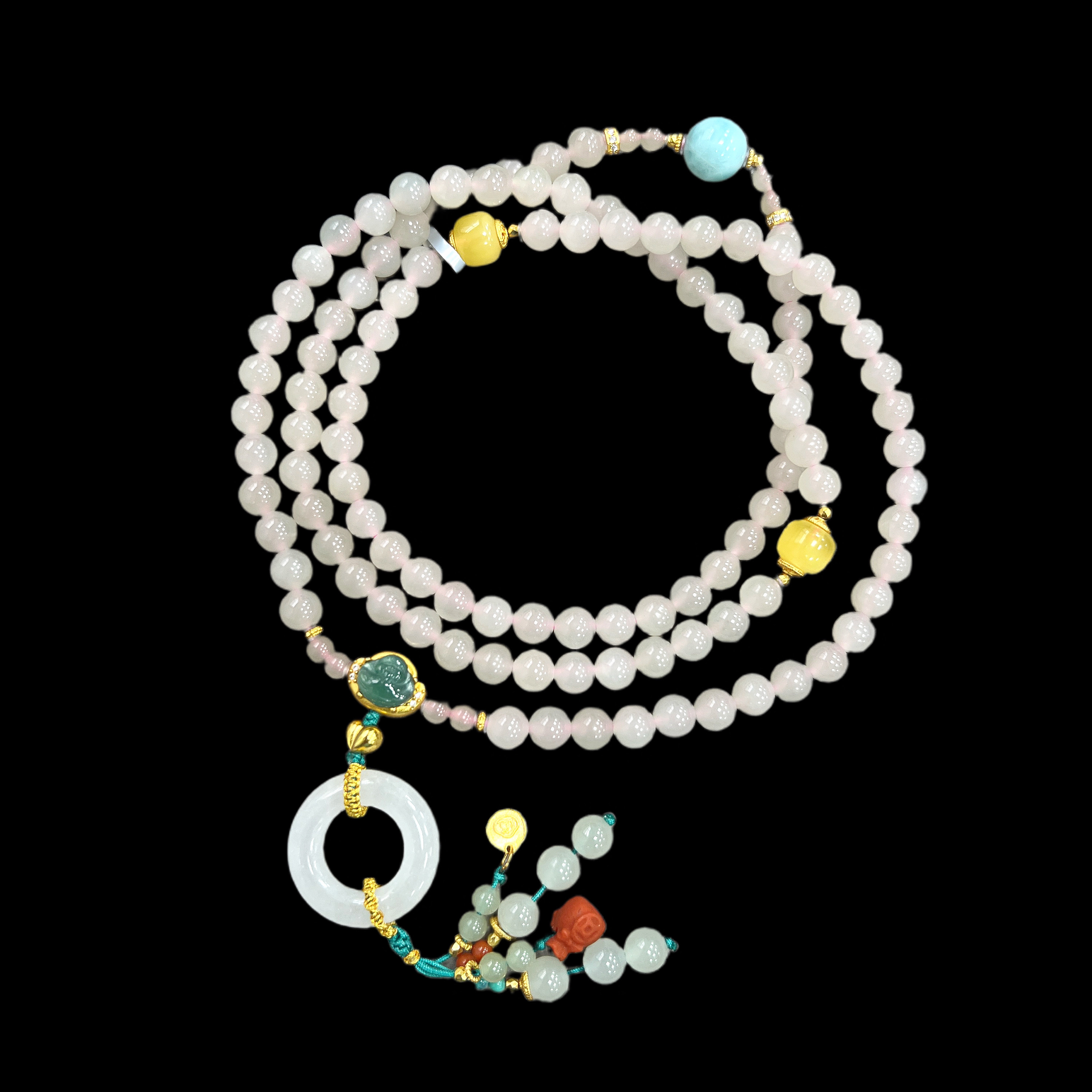 N3518和田玉手串多样性发一