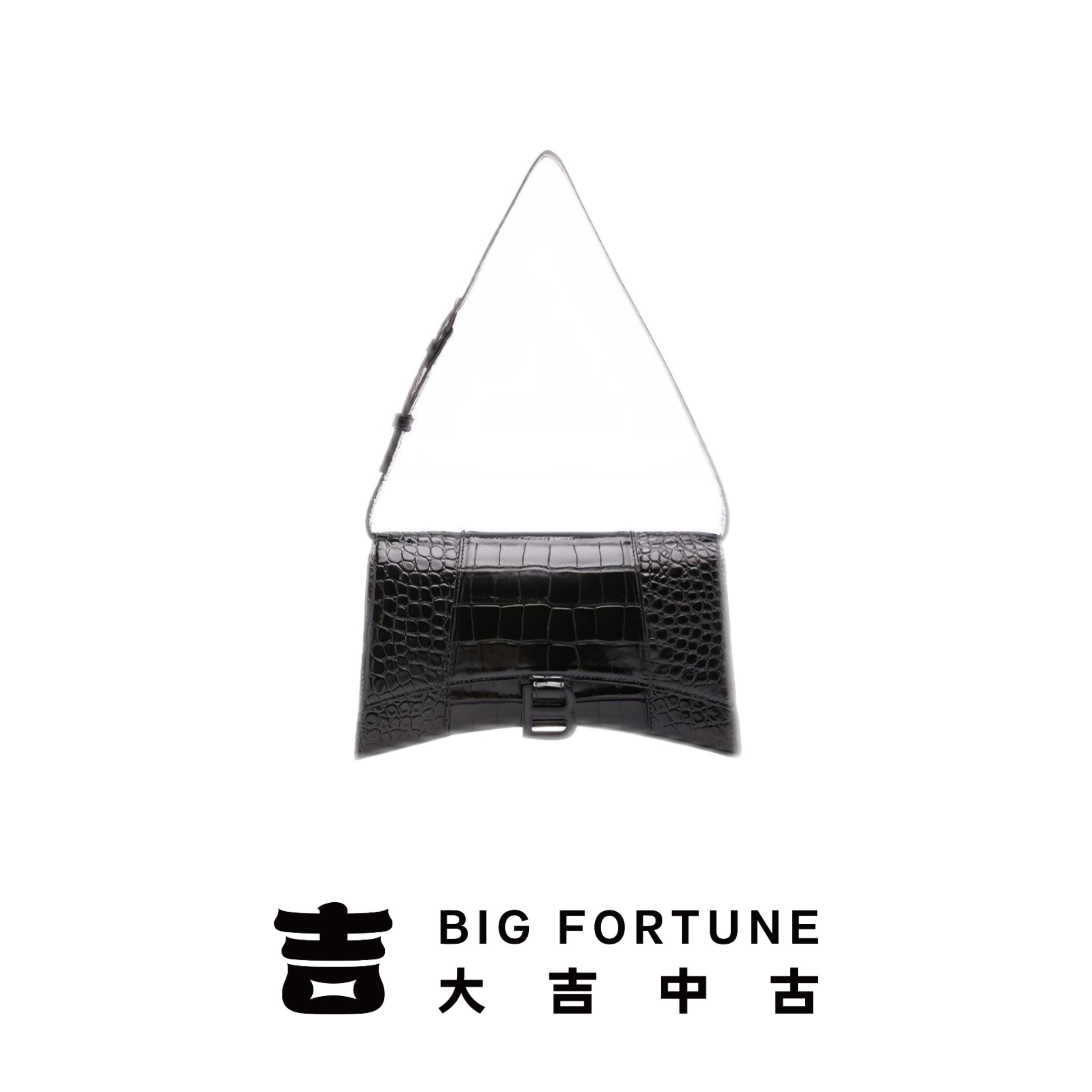 99新 Balenciaga/巴黎世家 大吉中古3/巴黎世家全黑沙漏单肩包