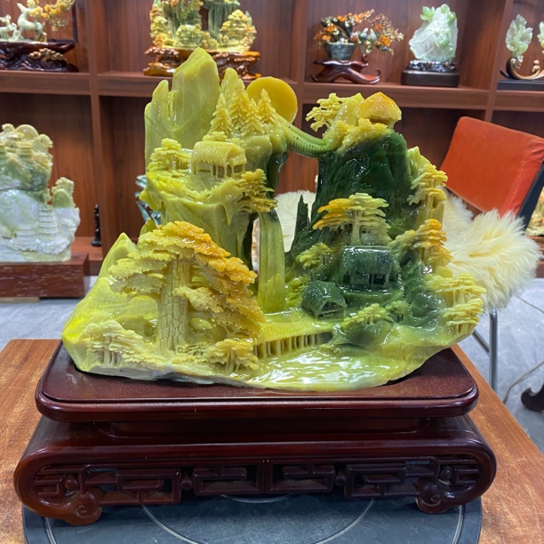 摆件新中式玄关山水摆件办公室摆件