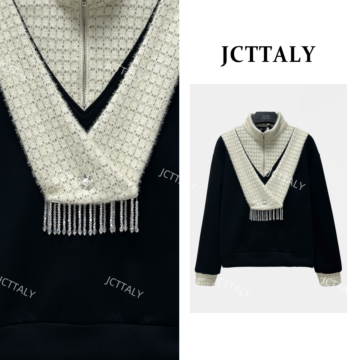 【宠粉价】设计师款时尚轻奢气质百搭女装卫衣NH-Q0909