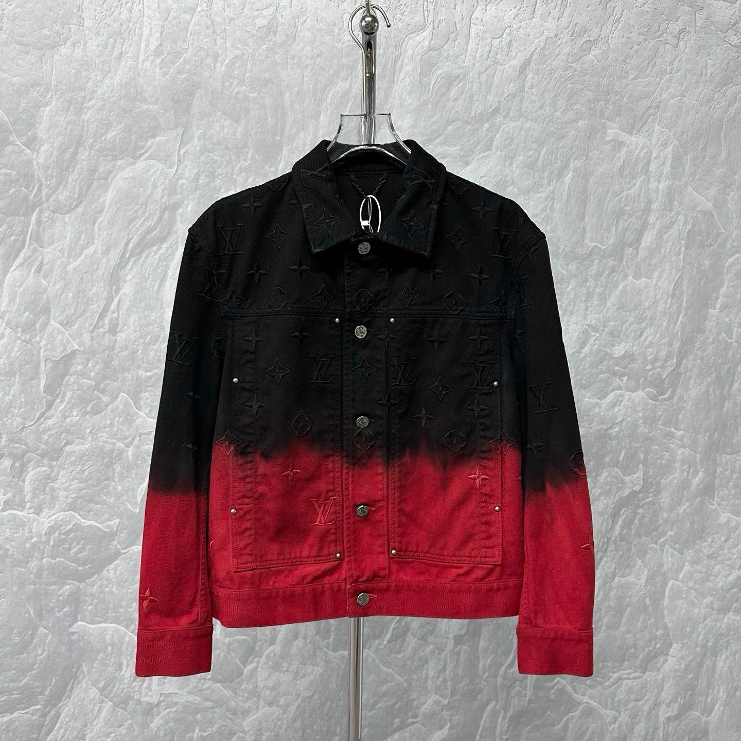 未使用 LouisVuitton/路易威登 满印刺绣渐变牛仔外套 50码J00910