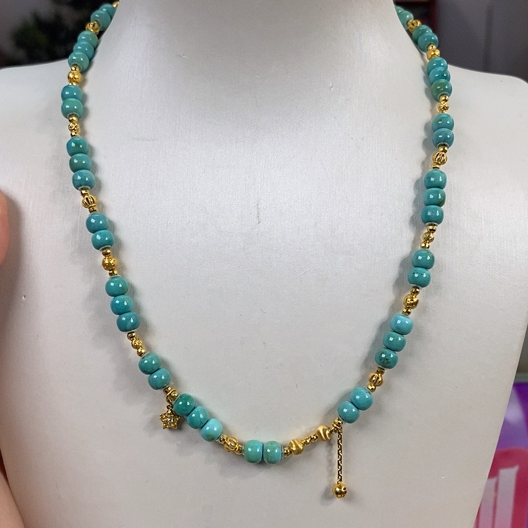 绿松石18K金镶嵌珠宝奇石