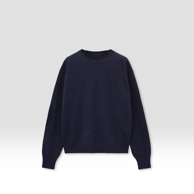 原厂特价清！拍完则无！大理石纹羊毛海洋图案圆领毛衣 7140