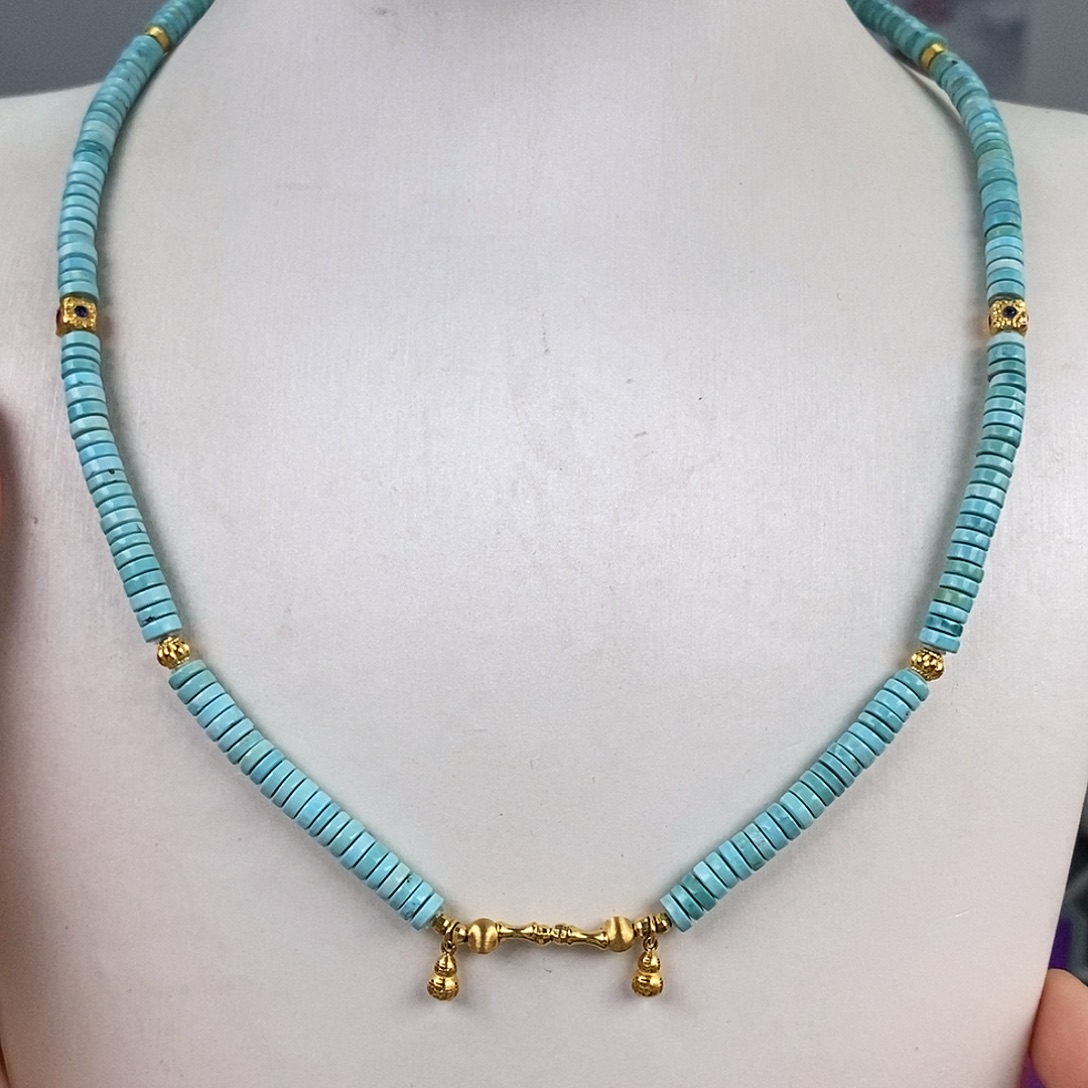 绿松石18K金镶嵌珠宝奇石