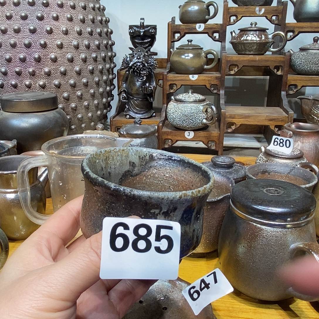 清*风高温柴烧陶泥主人杯