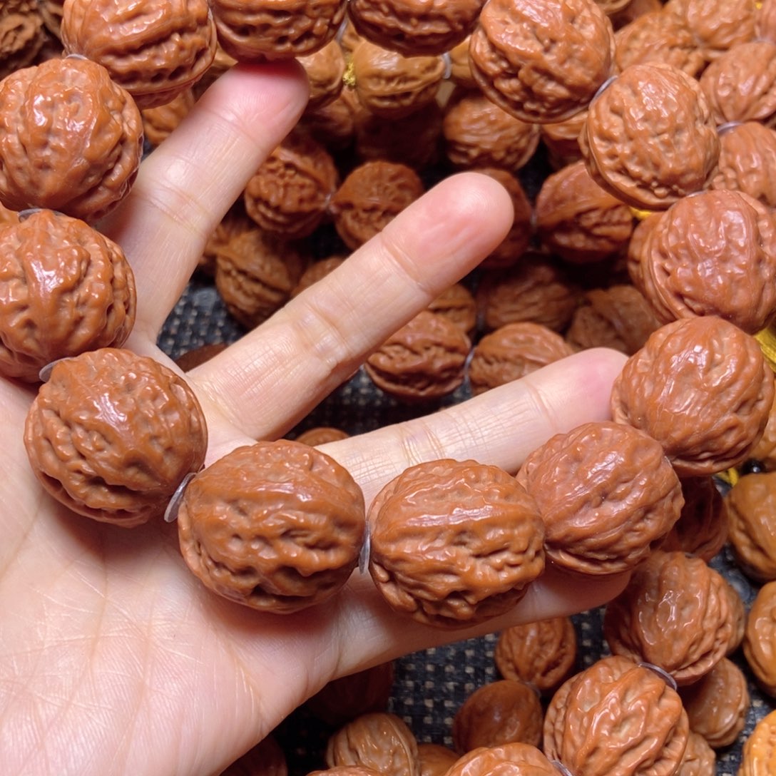 桃核吊坠方墩手串