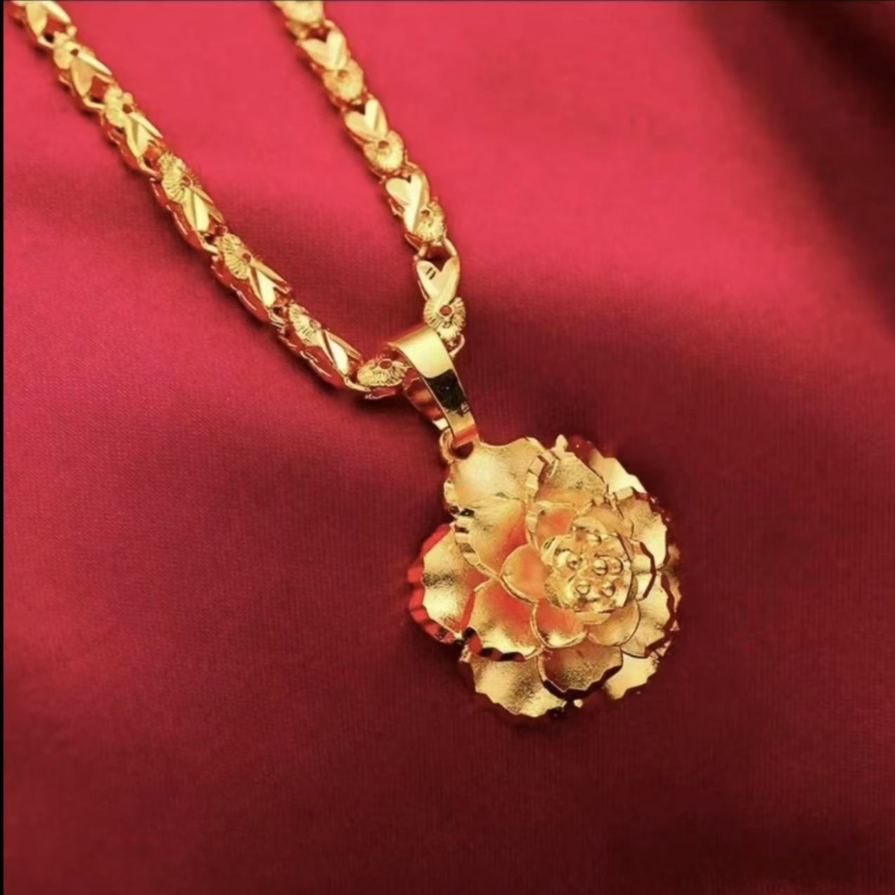 合金项链 【牡丹花项链】女款气质时尚百搭女士经典精美素款轻奢
