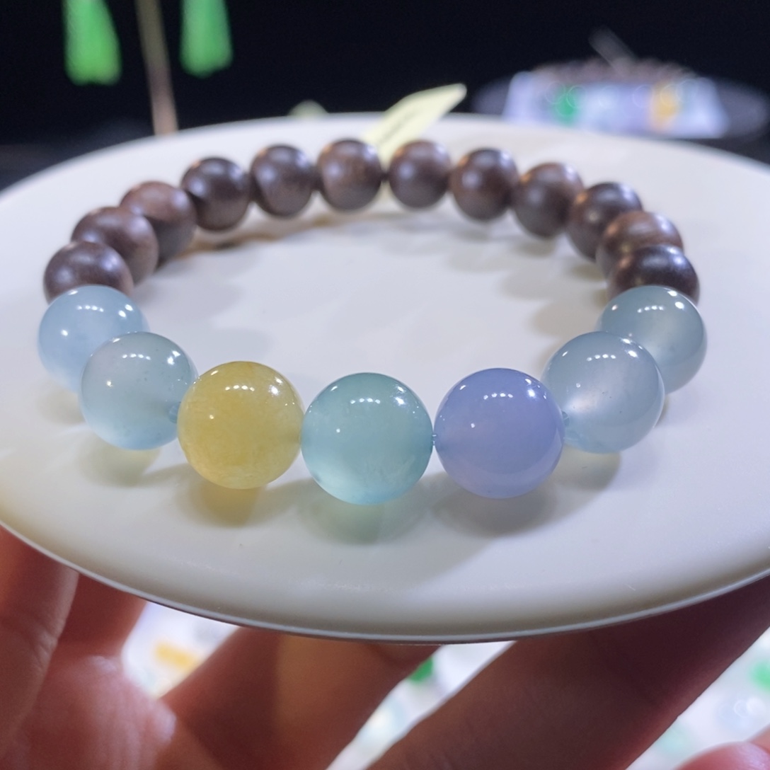 翡翠未镶嵌颈饰翡翠糖果色系手串