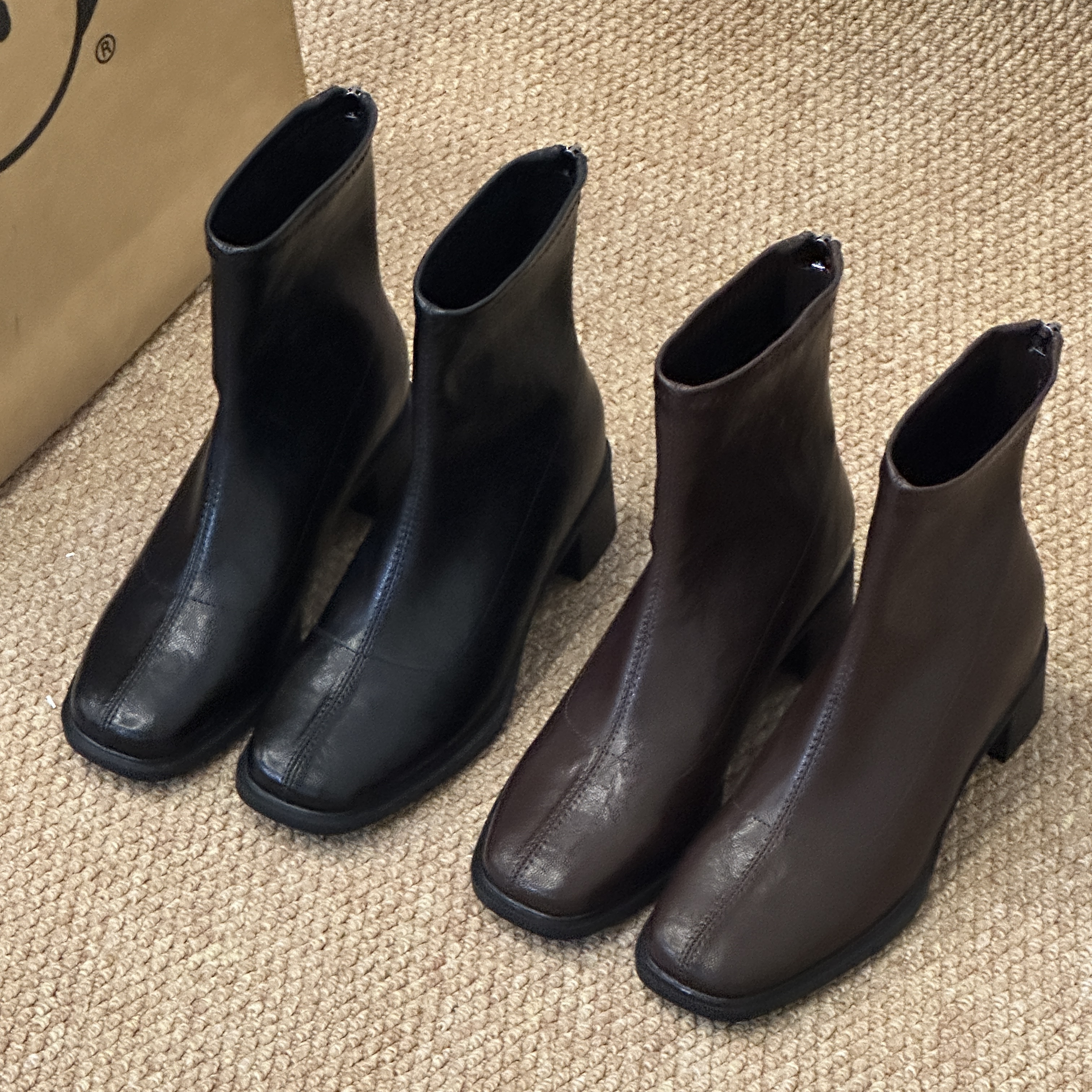 晚睡兰·内增高8cm美拉德瘦瘦靴女小个子内增高粗跟秋冬高跟靴子女