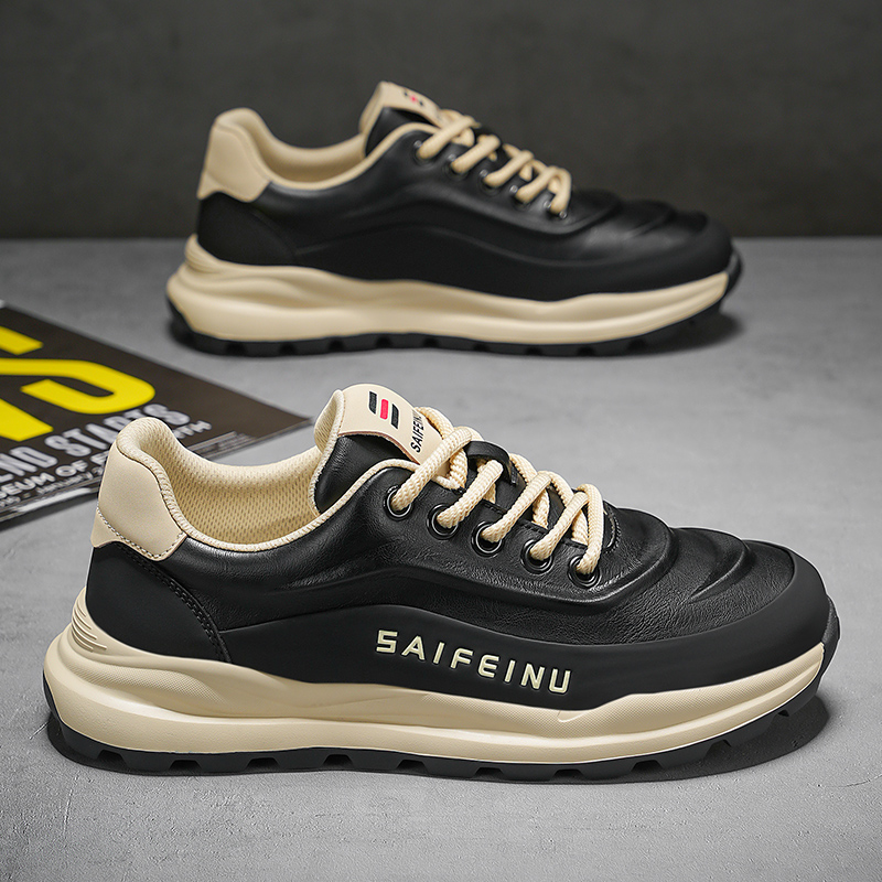 SAIFEINU/赛菲奴四季男鞋全皮面加绒情侣防滑休闲开车鞋运动鞋