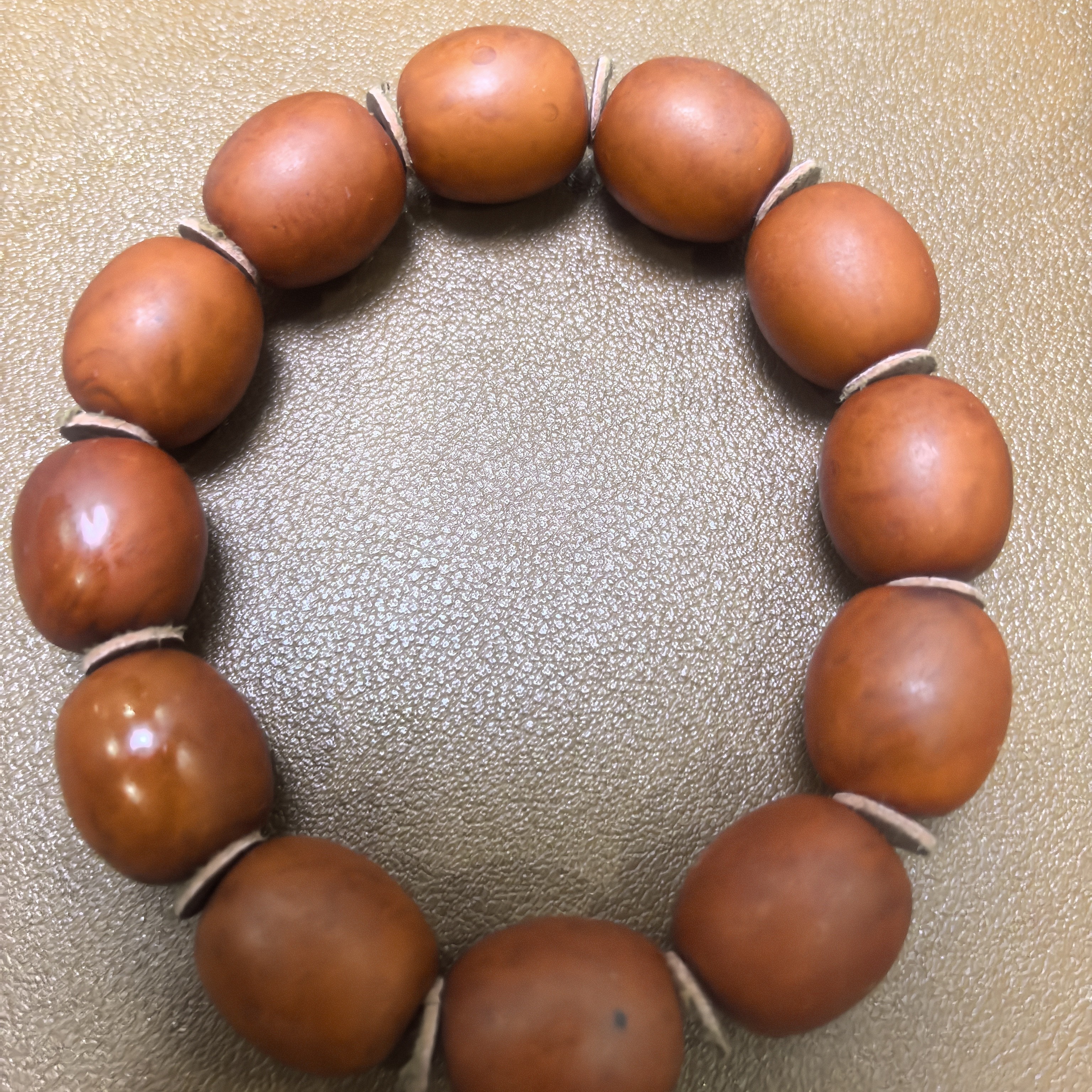 橘皮回流的老料枣珠手串