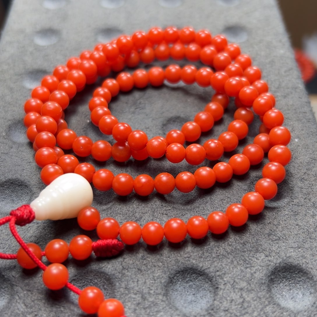 未镶嵌杨柳冷水河料南红多圈尺寸5.5m m南红玛瑙