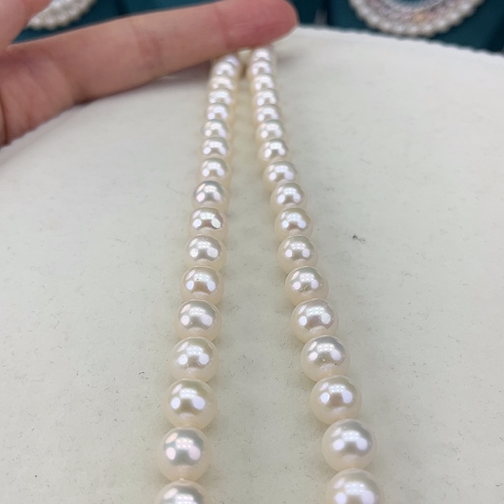 淡水珍珠颈饰银S925镶嵌卡9-10极光炫彩高品