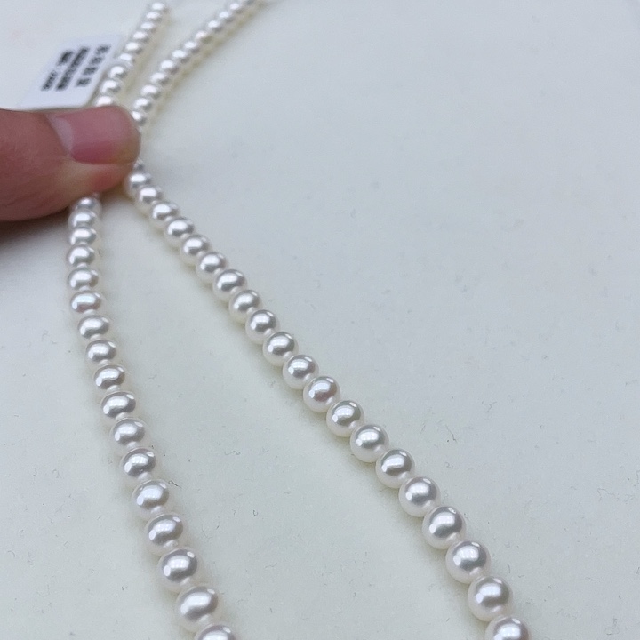 淡水珍珠颈饰银S925镶嵌卡5.5-6极光白炫彩高品