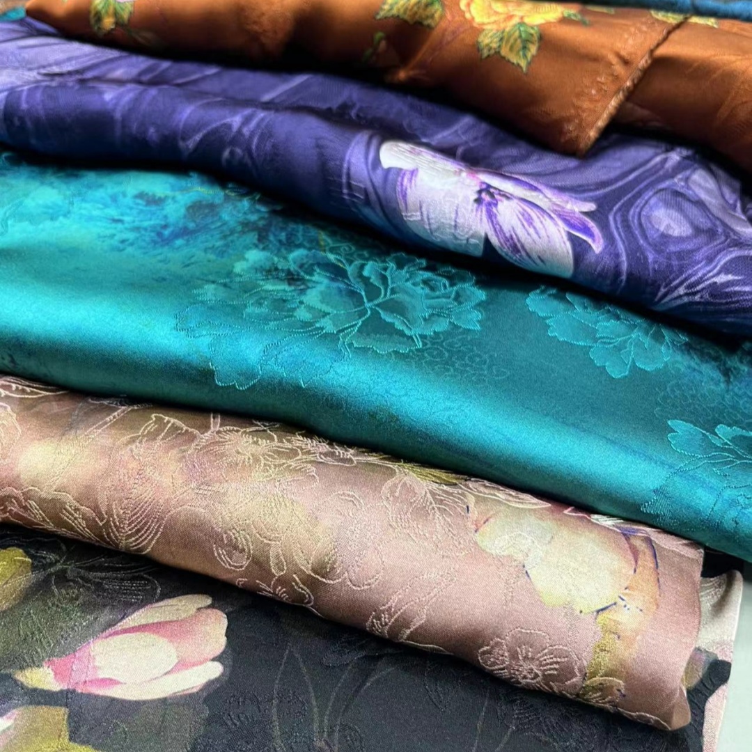 （雅致丝绸）四季服装面料 真丝桑蚕丝香云纱花萝 棉麻 羊绒面料 