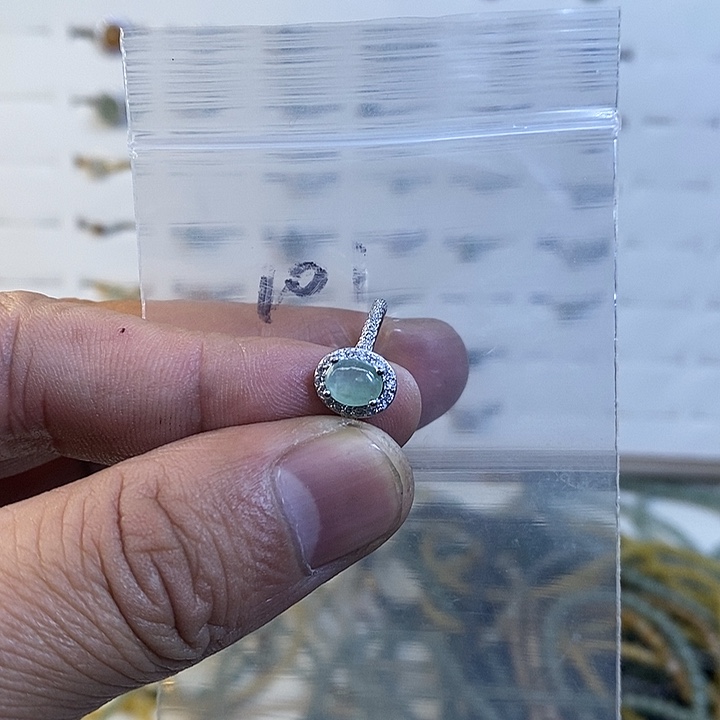 银S925镶嵌戒指翡翠戒指