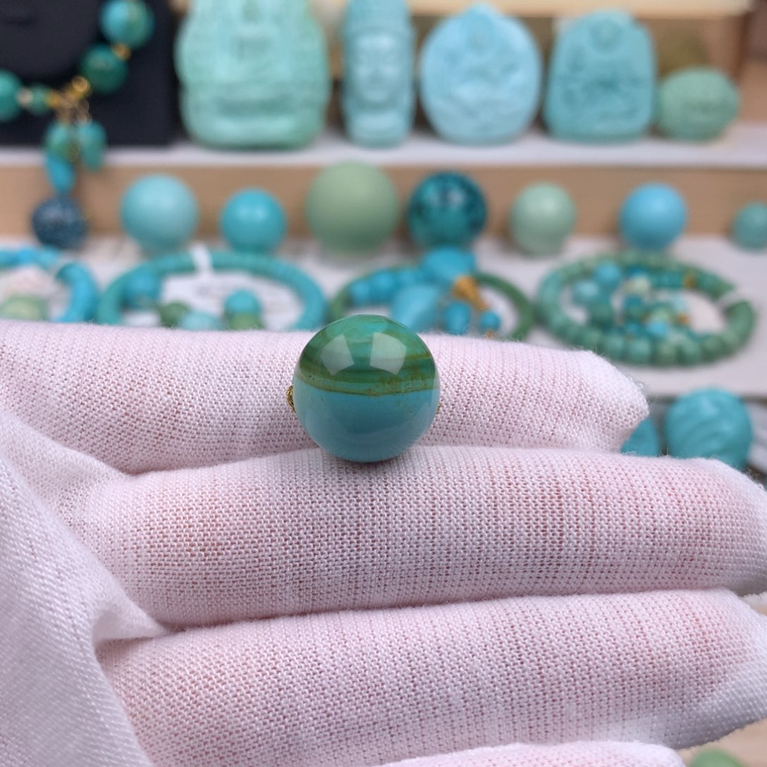 未镶嵌绿松石珠宝奇石15.3mm