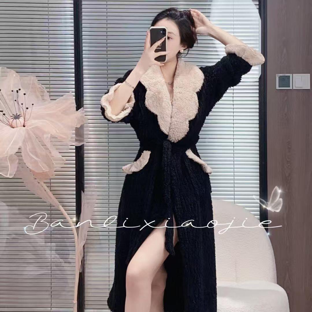 秋冬季睡袍女款珊瑚绒2025新款睡衣加绒加厚卡通冬天可外穿家居服