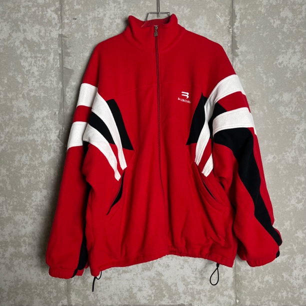 未使用 Balenciaga/巴黎世家 XS*1/红色校服拼接外套/12261/JP