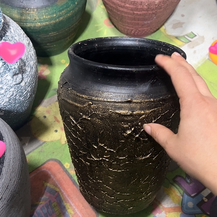 黑金浮雕高23口15带孔