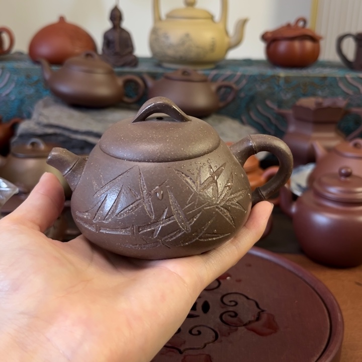 茶壶紫砂石瓢天青泥紫砂壶