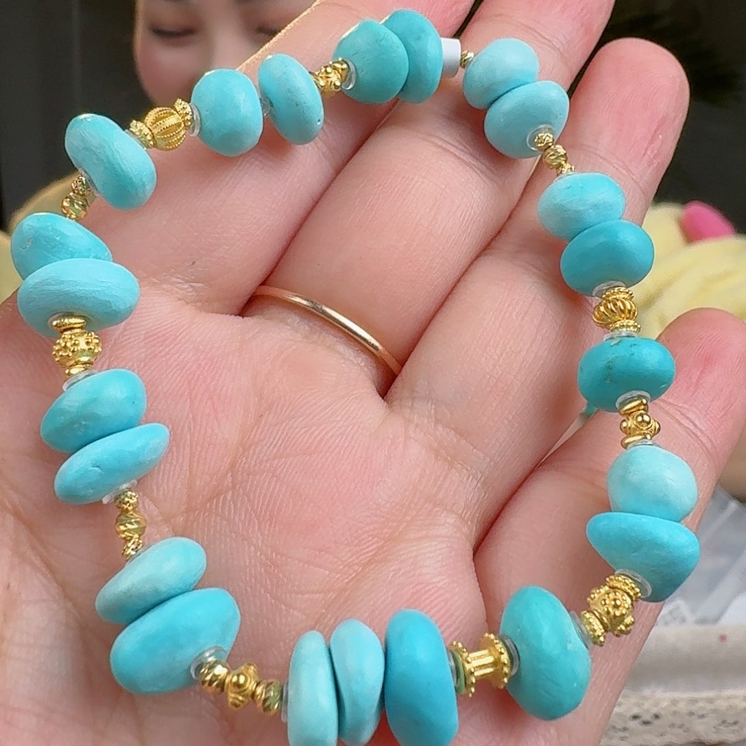 绿松石珠宝奇石18K金镶嵌