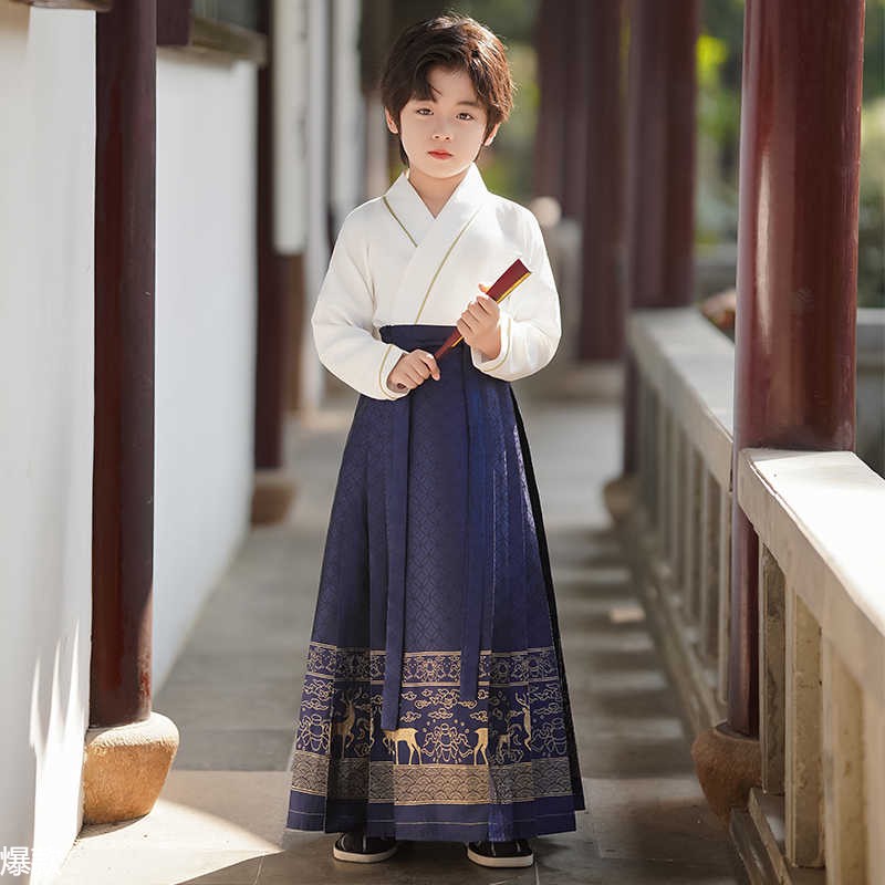 男童马面裙古风汉服儿童套装2025新款春秋男宝中国风唐装男孩古装