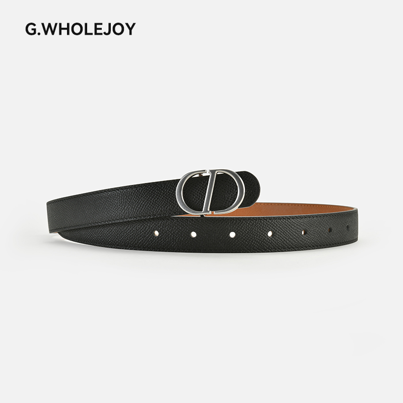 女士皮带本命年新年红色石头简约百搭商务裤腰带黑色棕色