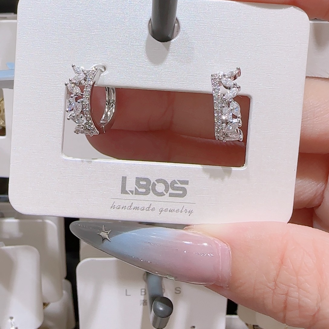 铜合金925银锆石耳环