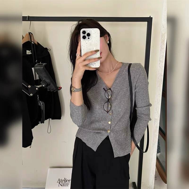 【美拉德色】开衫外套3654超柔软新款高品质V领针织上衣