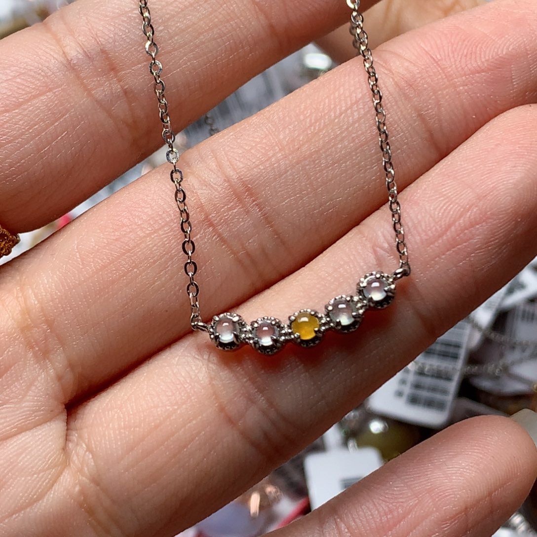 翡翠戒指银S925镶嵌天然翡翠手链