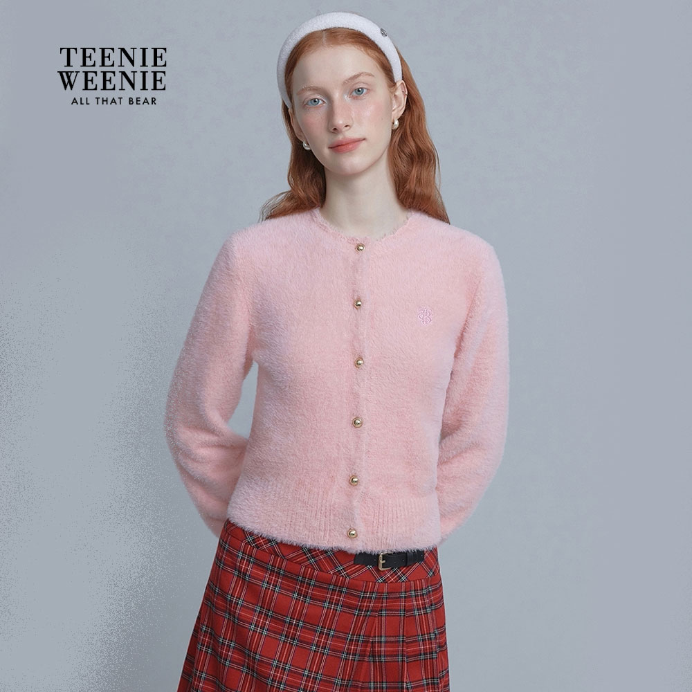 *TeenieWeenie小熊女装毛针织衫25年冬新圆领毛衣开衫TTCK254CC2D