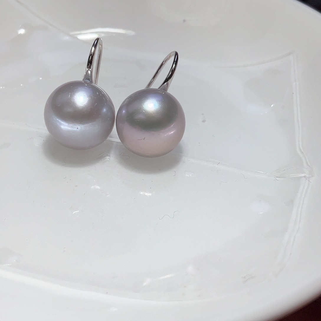 淡水珍珠耳饰银S925镶嵌