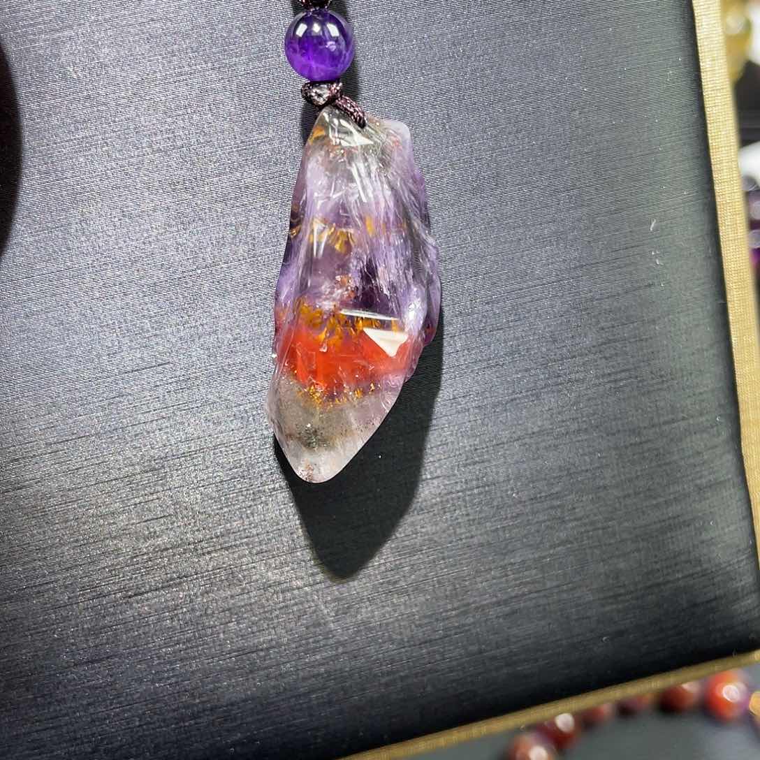 水晶极光原石吊坠未镶嵌