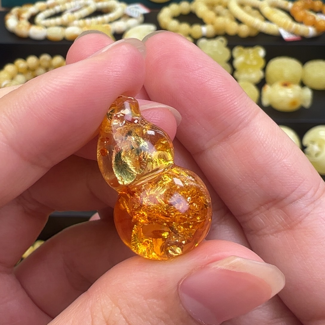 琥珀手链未镶嵌葫芦