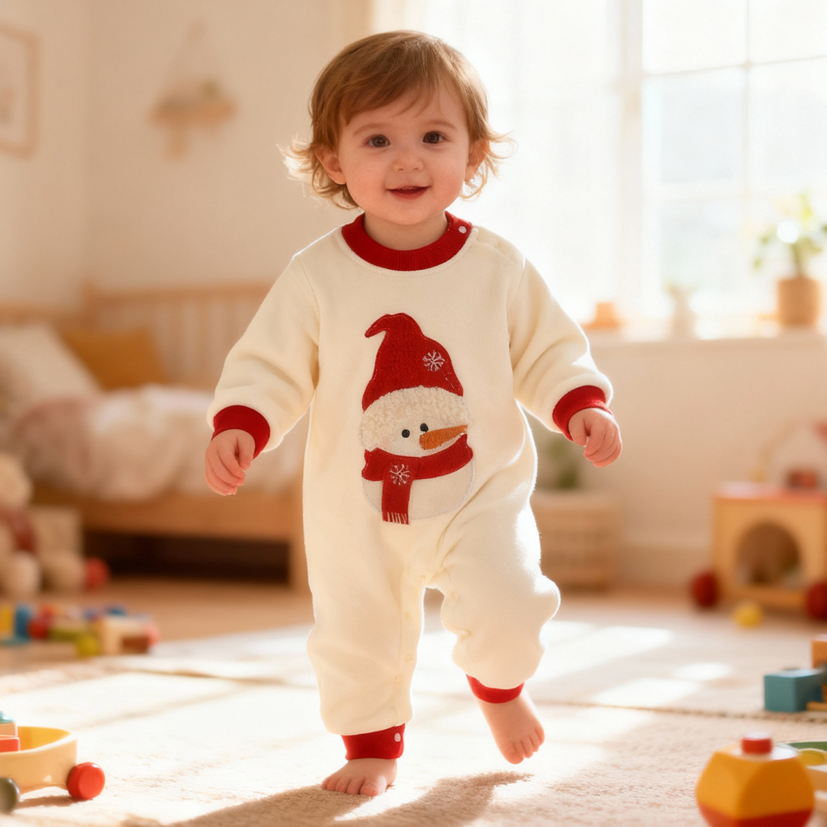 宝宝奥利绒连体衣春秋冬季长袖新生儿衣服外出舒适亲肤婴儿哈衣