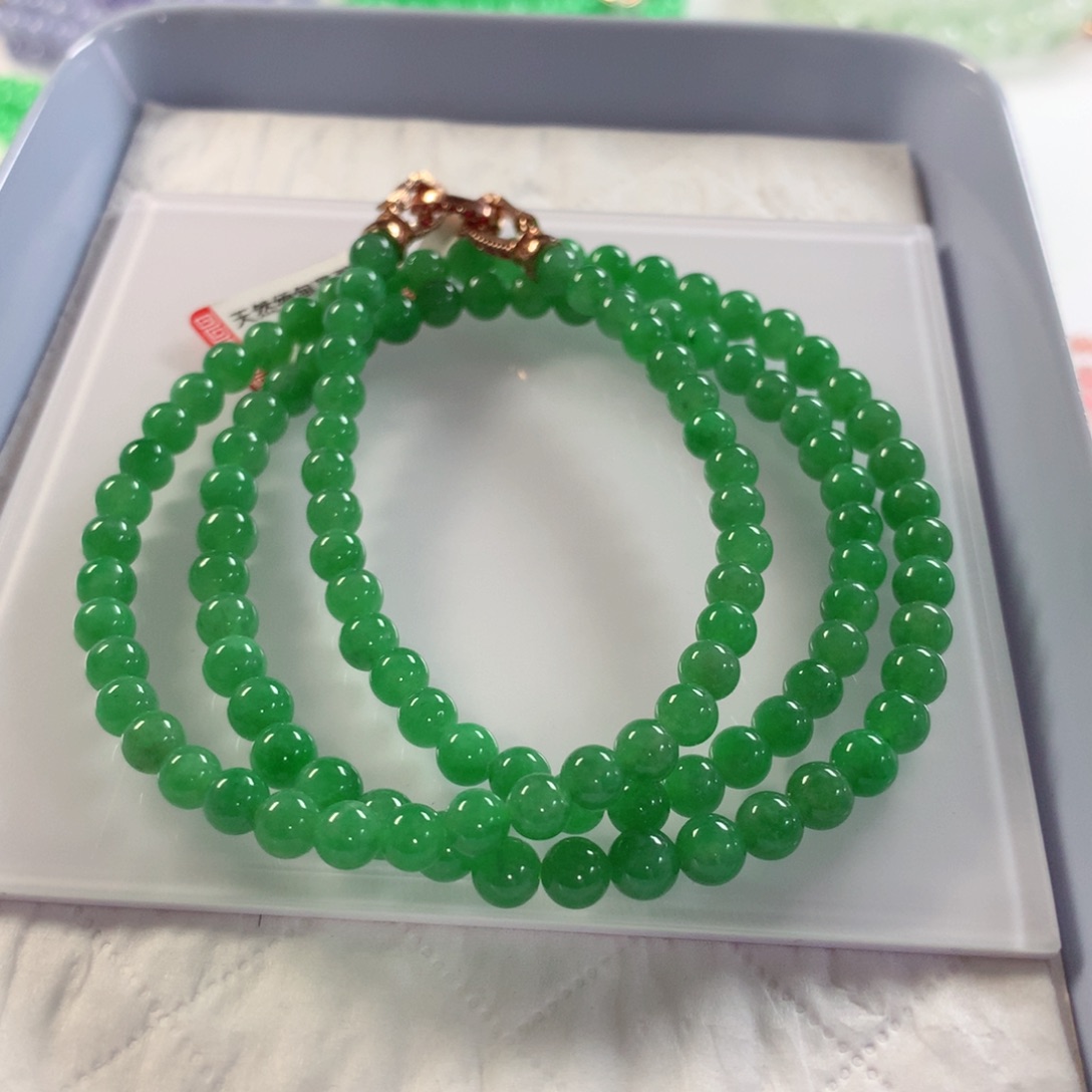 翡翠未镶嵌颈饰项链