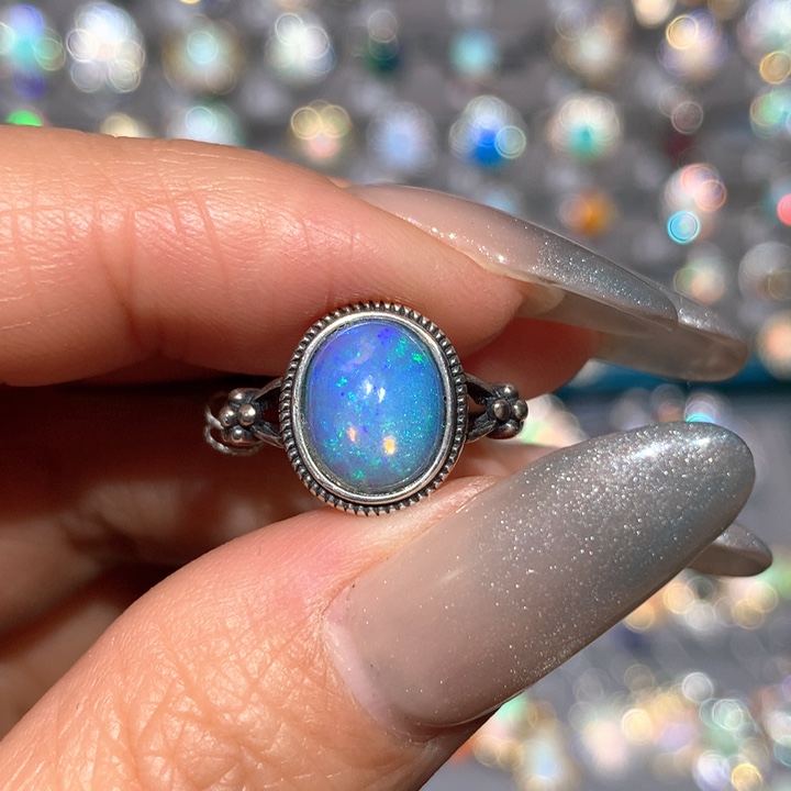 欧泊银S925镶嵌福利戒指