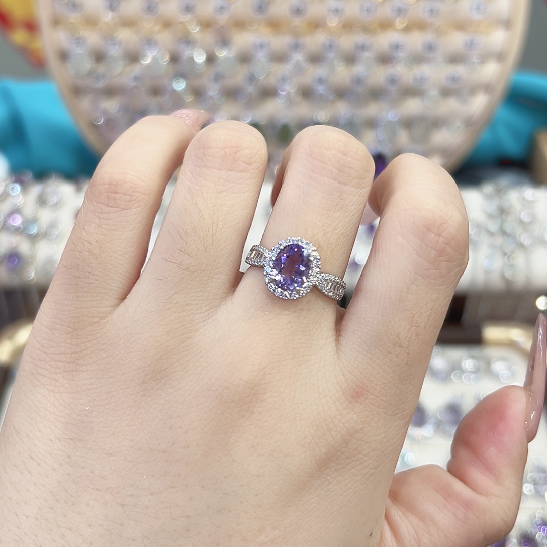 戒指紫晶银S925镶嵌