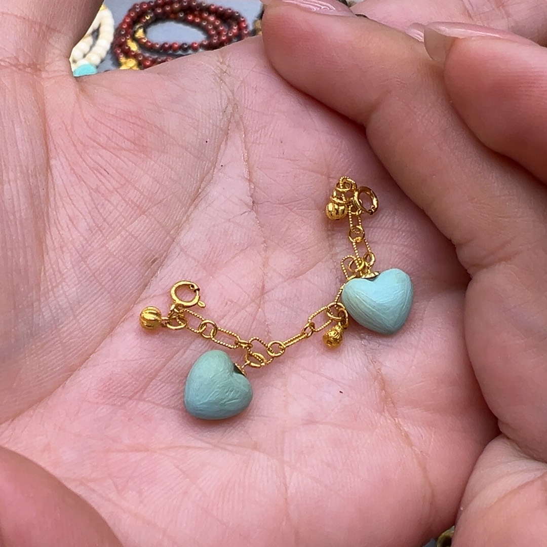 绿松石18K金镶嵌配件配件